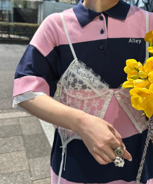 Alley Tokyo(アリートーキョー)の「シャツちらりラガーチュニック(チュニック・レディース・ピンク/レッド・FREE)」の18枚目の写真