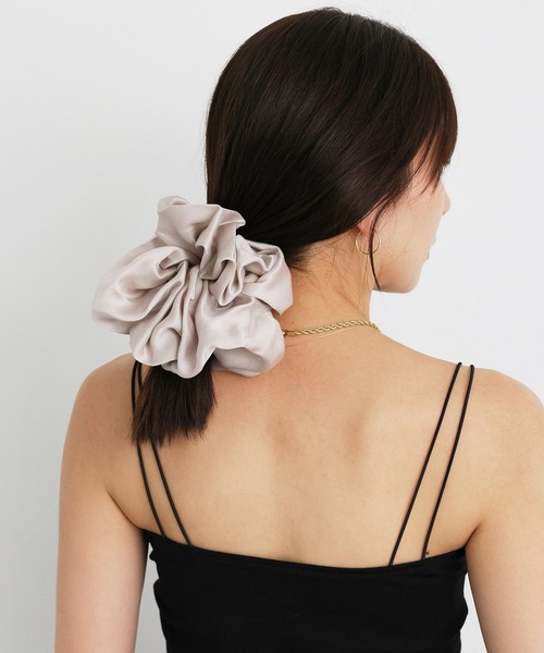 BABYLONE（バビロン）の「ウォッシャブルシルクレーヨンシュシュ（シュシュ・レディース・ライトベージュ/ダークブラウン・フリー）」の3枚目の写真