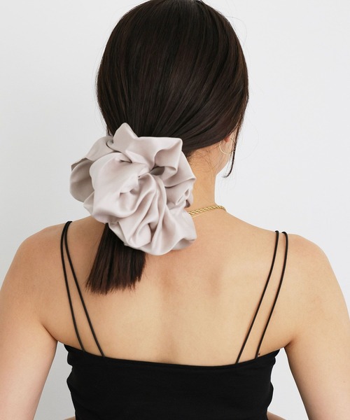 BABYLONE（バビロン）の「ウォッシャブルシルクレーヨンシュシュ（シュシュ・レディース・ライトベージュ/ダークブラウン・フリー）」の4枚目の写真