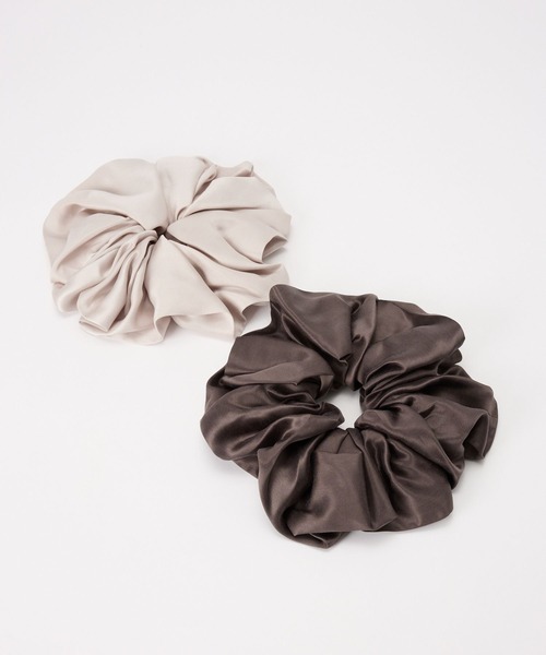 BABYLONE（バビロン）の「ウォッシャブルシルクレーヨンシュシュ（シュシュ・レディース・ライトベージュ/ダークブラウン・フリー）」の5枚目の写真