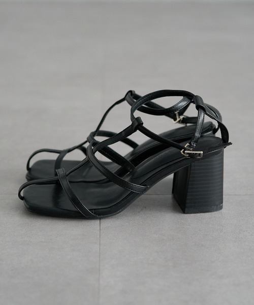 PUAL CE CIN（ピュアルセシン）の「スクエアトゥストラップサンダル（サンダル・レディース・ブラック・MEDIUM/LARGE）」の9枚目の写真