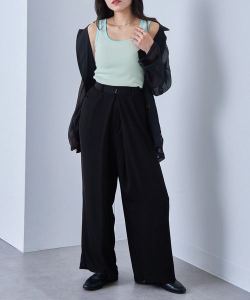 Healthknit（ヘルスニット）の「【Healthknit】丸胴リブタンクトップ HR25S-L201（タンクトップ・レディース・ミント/パープル/ネイビー/チャコールグレー/ホワイト・FREE）」の18枚目の写真