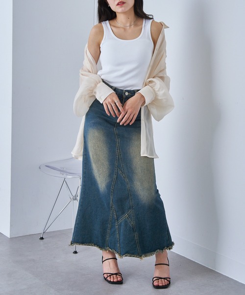 Healthknit（ヘルスニット）の「【Healthknit】丸胴リブタンクトップ HR25S-L201（タンクトップ・レディース・ミント/パープル/ネイビー/チャコールグレー/ホワイト・FREE）」の12枚目の写真