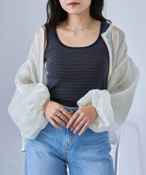 Healthknit（ヘルスニット）の「【Healthknit】丸胴リブタンクトップ HR25S-L201（タンクトップ・レディース・ミント/パープル/ネイビー/チャコールグレー/ホワイト・FREE）」の21枚目の写真