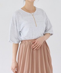 mil（ミル）の「袖口ロゴ刺繍 スラブ天竺Tシャツ（Tシャツ/カットソー）」