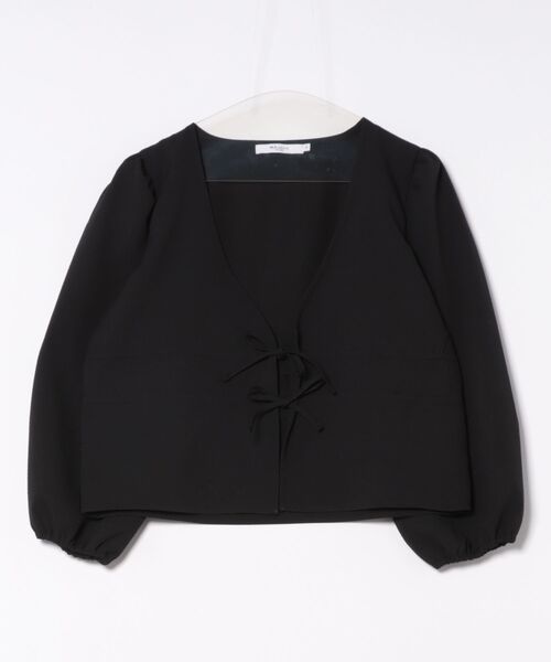 m.f.editorial（エムエフエディトリアル）の「【ハンドウォッシャブル】m.f.エディトリアル レディース ジャガード シャツジャケット（カーディガン/ボレロ・レディース・ホワイト/ブラック・FREE）」の4枚目の写真