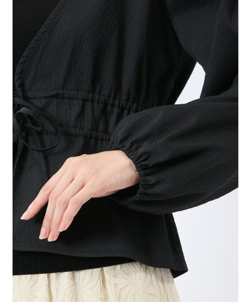 m.f.editorial（エムエフエディトリアル）の「【ハンドウォッシャブル】m.f.エディトリアル レディース ジャガード シャツジャケット（カーディガン/ボレロ・レディース・ホワイト/ブラック・FREE）」の9枚目の写真