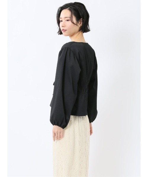 m.f.editorial（エムエフエディトリアル）の「【ハンドウォッシャブル】m.f.エディトリアル レディース ジャガード シャツジャケット（カーディガン/ボレロ・レディース・ホワイト/ブラック・FREE）」の10枚目の写真