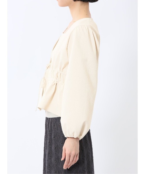 m.f.editorial（エムエフエディトリアル）の「【ハンドウォッシャブル】m.f.エディトリアル レディース ジャガード シャツジャケット（カーディガン/ボレロ・レディース・ホワイト/ブラック・FREE）」の16枚目の写真