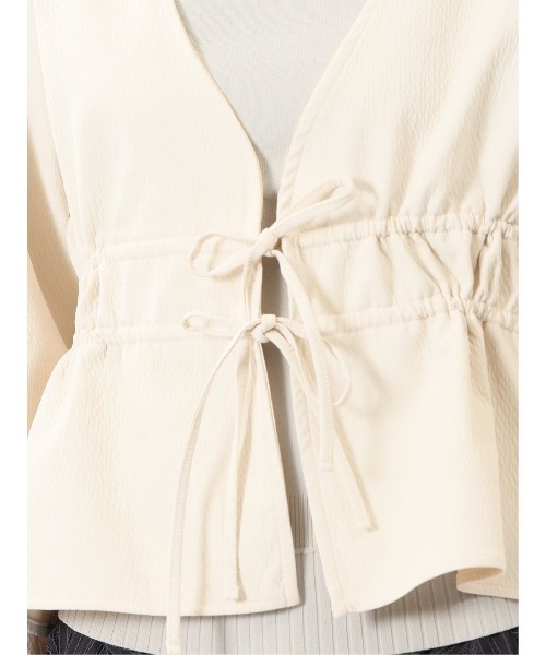 m.f.editorial（エムエフエディトリアル）の「【ハンドウォッシャブル】m.f.エディトリアル レディース ジャガード シャツジャケット（カーディガン/ボレロ・レディース・ホワイト/ブラック・FREE）」の18枚目の写真