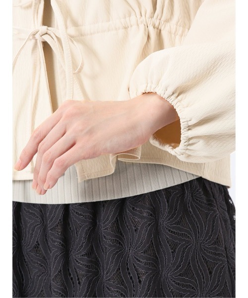 m.f.editorial（エムエフエディトリアル）の「【ハンドウォッシャブル】m.f.エディトリアル レディース ジャガード シャツジャケット（カーディガン/ボレロ・レディース・ホワイト/ブラック・FREE）」の19枚目の写真