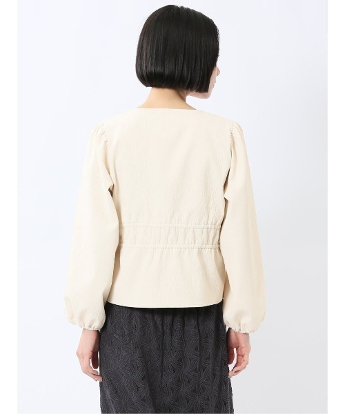 m.f.editorial（エムエフエディトリアル）の「【ハンドウォッシャブル】m.f.エディトリアル レディース ジャガード シャツジャケット（カーディガン/ボレロ・レディース・ホワイト/ブラック・FREE）」の21枚目の写真