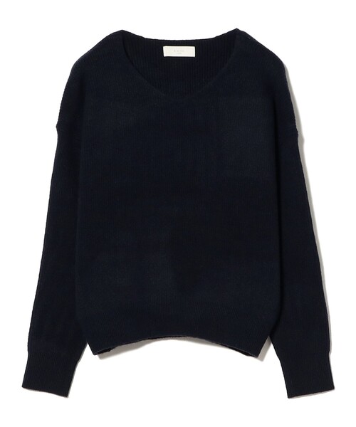 ヘアリー Vネック プルオーバー (手洗い可)（ニット/セーター）｜B