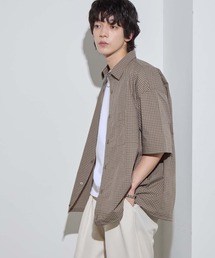 【SLICK/スリック】Classic Mini Check Drawstring Shirt / クラシックミニチェックドローストリングシャツ/ オーバーサイズ