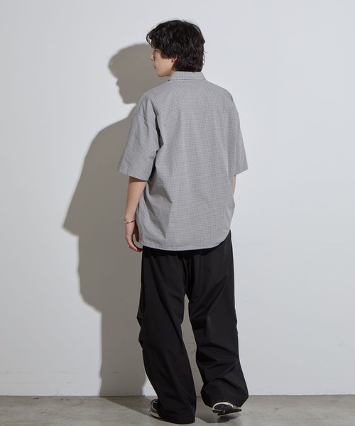 SLICK(スリック)の「【SLICK/スリック】Classic Mini Check Drawstring Shirt / クラシックミニチェックドローストリングシャツ/ オーバーサイズ(シャツ/ブラウス・メンズ・スミクロ/ブラウン/ライトグレー・1/2/3)」の20枚目の写真