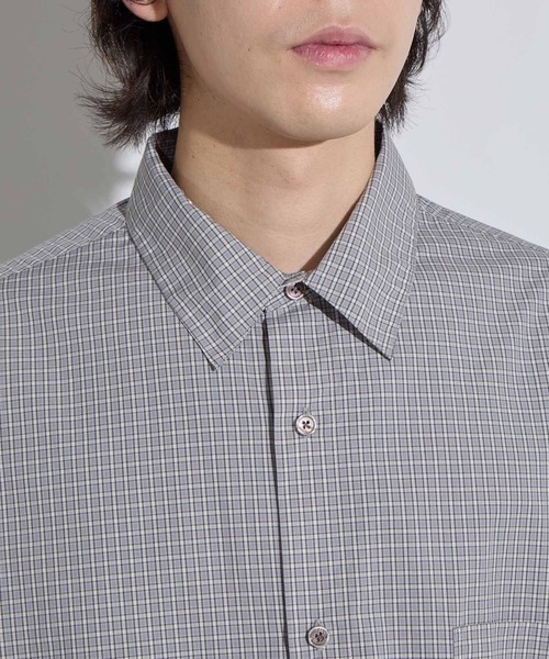 SLICK(スリック)の「【SLICK/スリック】Classic Mini Check Drawstring Shirt / クラシックミニチェックドローストリングシャツ/ オーバーサイズ(シャツ/ブラウス・メンズ・スミクロ/ブラウン/ライトグレー・1/2/3)」の21枚目の写真