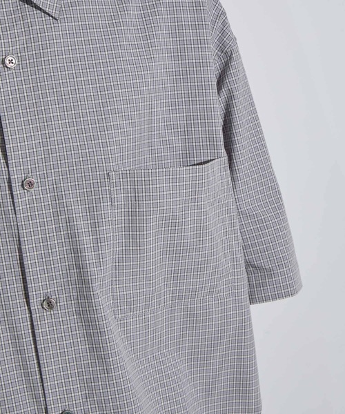 SLICK(スリック)の「【SLICK/スリック】Classic Mini Check Drawstring Shirt / クラシックミニチェックドローストリングシャツ/ オーバーサイズ(シャツ/ブラウス・メンズ・スミクロ/ブラウン/ライトグレー・1/2/3)」の22枚目の写真