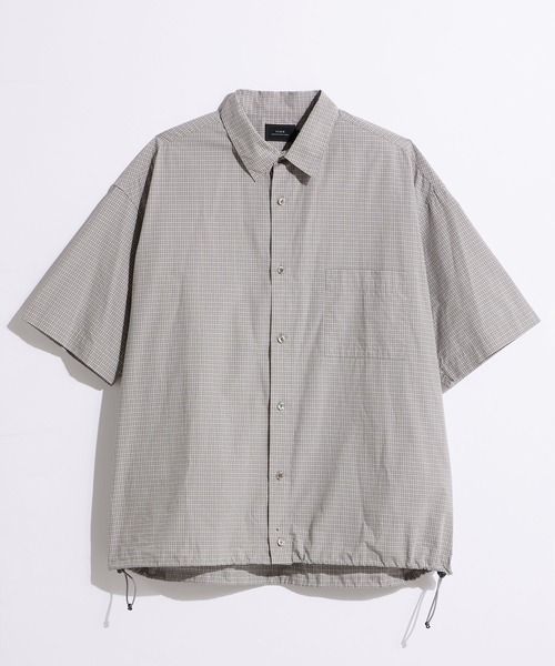 SLICK(スリック)の「【SLICK/スリック】Classic Mini Check Drawstring Shirt / クラシックミニチェックドローストリングシャツ/ オーバーサイズ(シャツ/ブラウス・メンズ・スミクロ/ブラウン/ライトグレー・1/2/3)」の15枚目の写真