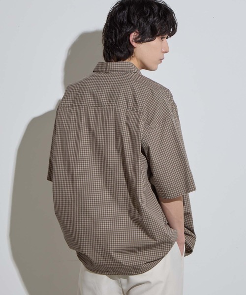 SLICK(スリック)の「【SLICK/スリック】Classic Mini Check Drawstring Shirt / クラシックミニチェックドローストリングシャツ/ オーバーサイズ(シャツ/ブラウス・メンズ・スミクロ/ブラウン/ライトグレー・1/2/3)」の8枚目の写真