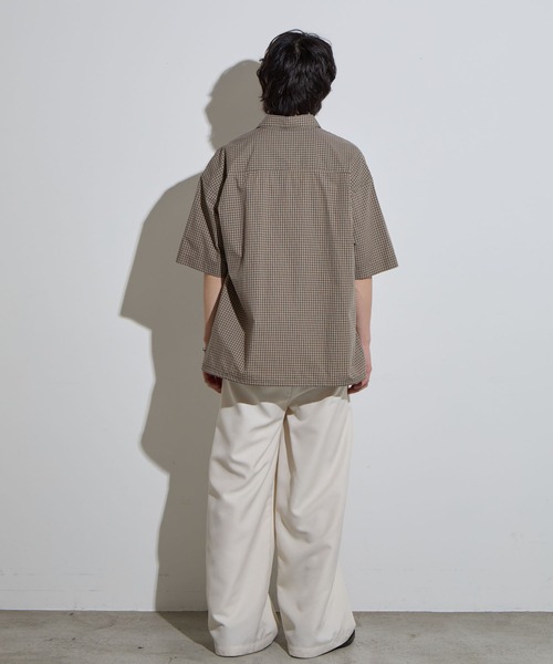 SLICK(スリック)の「【SLICK/スリック】Classic Mini Check Drawstring Shirt / クラシックミニチェックドローストリングシャツ/ オーバーサイズ(シャツ/ブラウス・メンズ・スミクロ/ブラウン/ライトグレー・1/2/3)」の11枚目の写真