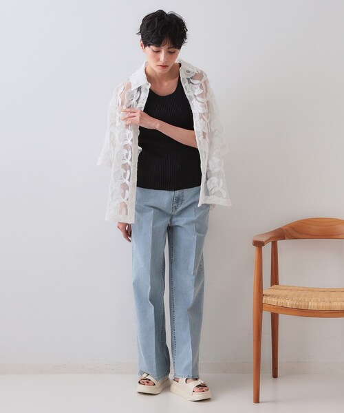 OPAQUE.CLIP(オペークドットクリップ)の「ラメニットタンクトップ【洗濯機洗い可/抗ピル】(タンクトップ・レディース・ベージュ系5/ライトグレー系5/ブラック系5・40/38/36)」の9枚目の写真