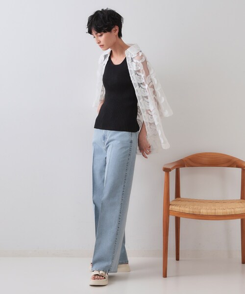 OPAQUE.CLIP(オペークドットクリップ)の「ラメニットタンクトップ【洗濯機洗い可/抗ピル】(タンクトップ・レディース・ベージュ系5/ライトグレー系5/ブラック系5・40/38/36)」の10枚目の写真