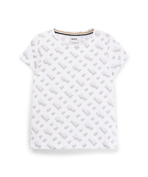 BOSS(ボス)の「キッズ Tシャツ ストレッチコットン モノグラムパターン(Tシャツ/カットソー・キッズ・ホワイト・114/125/140/150)」の1枚目の写真