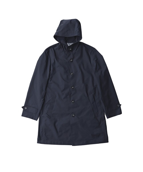 g-stage（ジーステージ）の「軽量ストレッチ フーデットコート撥水（ステンカラーコート・メンズ・ネイビー/サックスブルー・46/48/50）」の8枚目の写真