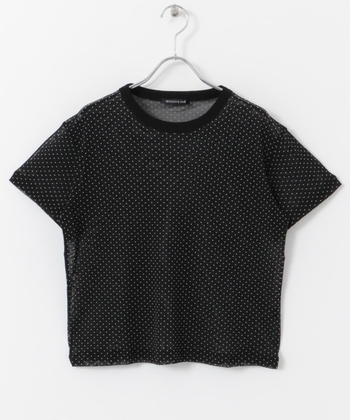 セール】mizuiro ind mesh dot crew-neck T-shirts（Tシャツ