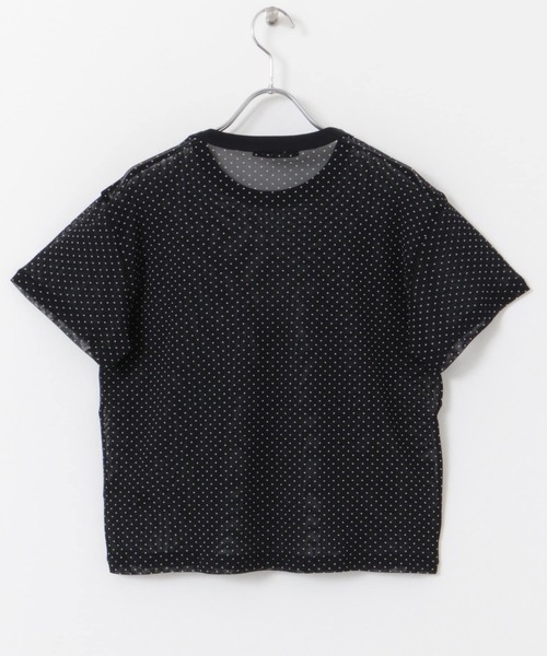 セール】mizuiro ind mesh dot crew-neck T-shirts（Tシャツ