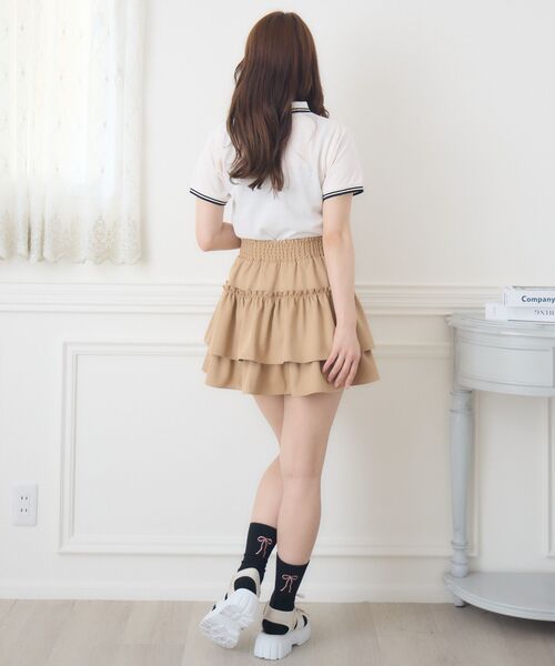 ems excite(エムズエキサイト)の「【新色追加】刺繍入りポロTEE(Tシャツ/カットソー・レディース・レッド/ダークブルー/ナチュラル/ダークグレー/ブルー・FREE)」の14枚目の写真