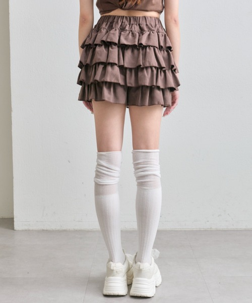 OLIVE des OLIVE（オリーブデオリーブ）の「フリルティアードスカパン（スカート・レディース・ブラウン/オフホワイト/ブラック・FREE）」の14枚目の写真