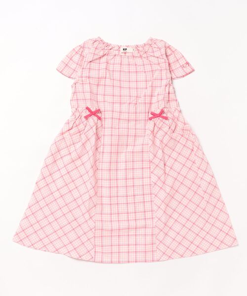 KP（ケーピー）の「先染めチェックワンピース（ワンピース・キッズ・ブルー/ピンク・110cm/120cm/130cm/140cm/150cm/160cm/100cm）」の2枚目の写真