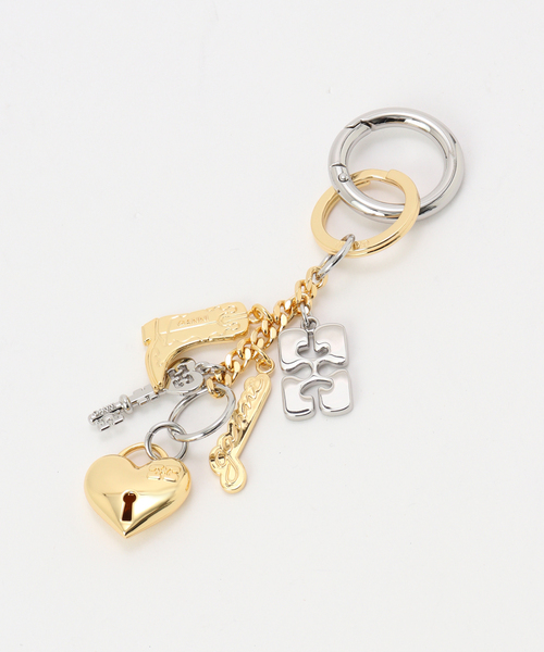 GANNI / ガニーGanni Bou Charms Keyring Silver an（キーケース