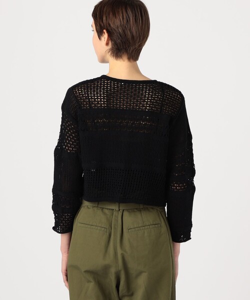 MACPHEE(マカフィー)の「【WEB限定】コットンレーシー クルーネックカーディガン(カーディガン/ボレロ・レディース・ブラック/ホワイト・S)」の10枚目の写真