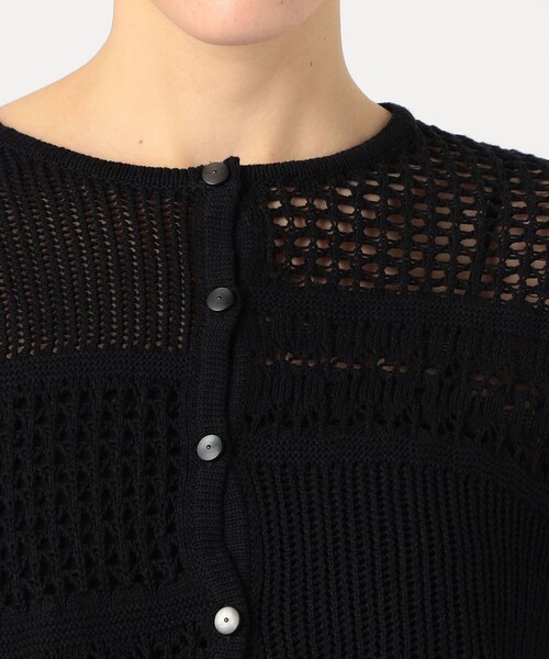 MACPHEE(マカフィー)の「【WEB限定】コットンレーシー クルーネックカーディガン(カーディガン/ボレロ・レディース・ブラック/ホワイト・S)」の11枚目の写真