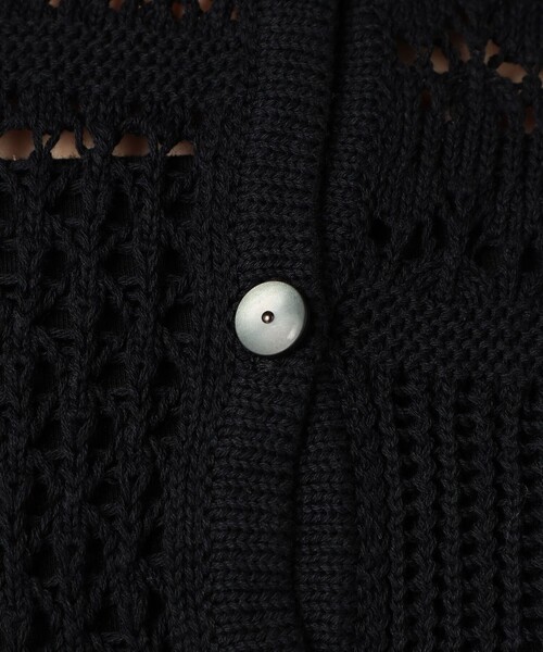 MACPHEE(マカフィー)の「【WEB限定】コットンレーシー クルーネックカーディガン(カーディガン/ボレロ・レディース・ブラック/ホワイト・S)」の5枚目の写真