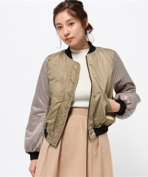 CAPRICIEUX LE'MAGE（カプリシューレマージュ）の「ダウンリバMA1（ブルゾン・レディース・ベージュ/ブラック/モスグリーン・FREE）」の11枚目の写真