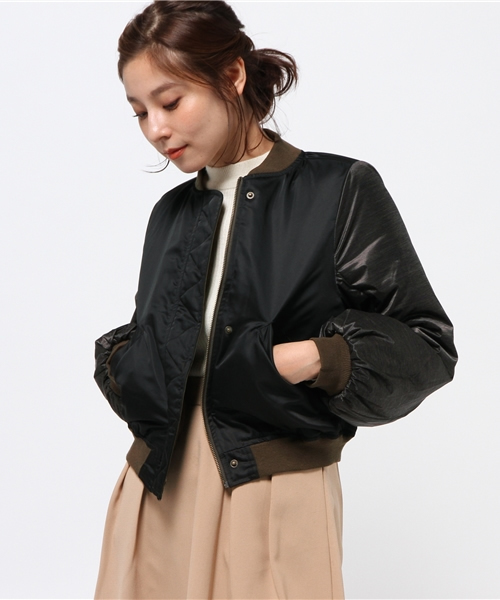 CAPRICIEUX LE'MAGE（カプリシューレマージュ）の「ダウンリバMA1（ブルゾン・レディース・ベージュ/ブラック/モスグリーン・FREE）」の12枚目の写真