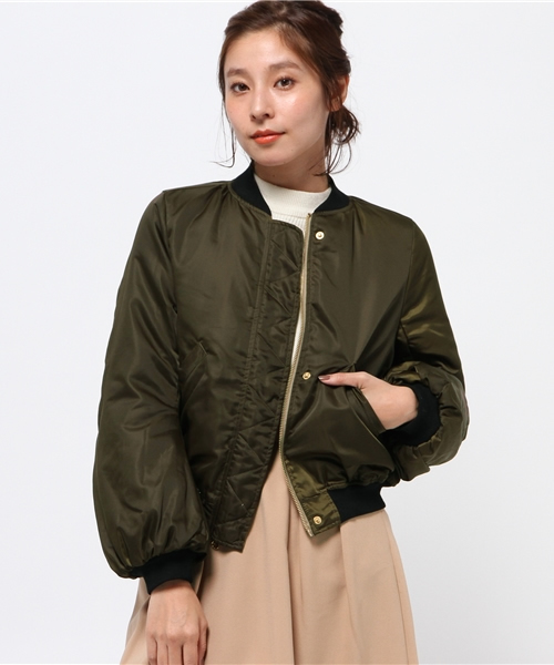 CAPRICIEUX LE'MAGE（カプリシューレマージュ）の「ダウンリバMA1（ブルゾン・レディース・ベージュ/ブラック/モスグリーン・FREE）」の13枚目の写真