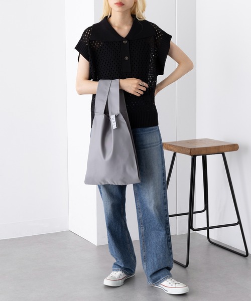 SETUP7（セットアップセブン）の「【SETUP7】クルリト デイリーバッグ TR-1201 TRW（エコバッグ/サブバッグ・レディース・チャコールグレー/ベージュ/ネイビー/グレー/オフホワイト/ピンク/イエロー/グリーン/ミント・FREE）」の14枚目の写真