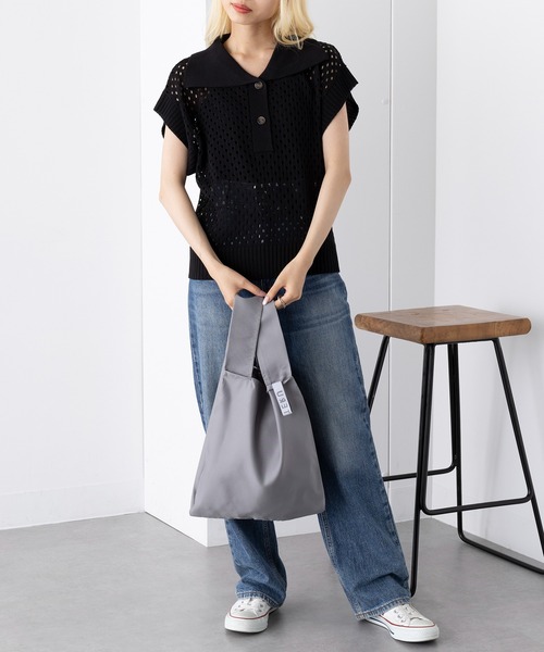 SETUP7（セットアップセブン）の「【SETUP7】クルリト デイリーバッグ TR-1201 TRW（エコバッグ/サブバッグ・レディース・チャコールグレー/ベージュ/ネイビー/グレー/オフホワイト/ピンク/イエロー/グリーン/ミント・FREE）」の15枚目の写真