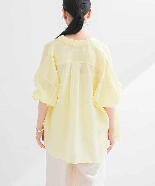 URBAN RESEARCH（アーバンリサーチ）の「ガーメントダイラミーオーバーシャツ（シャツ/ブラウス・レディース・イエロー/ブラウン/ブルー/オフホワイト・FREE）」の6枚目の写真