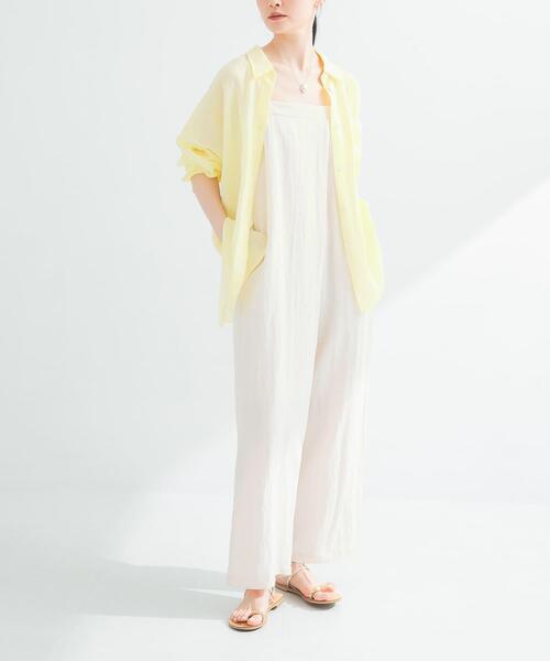 URBAN RESEARCH（アーバンリサーチ）の「ガーメントダイラミーオーバーシャツ（シャツ/ブラウス・レディース・イエロー/ブラウン/ブルー/オフホワイト・FREE）」の10枚目の写真