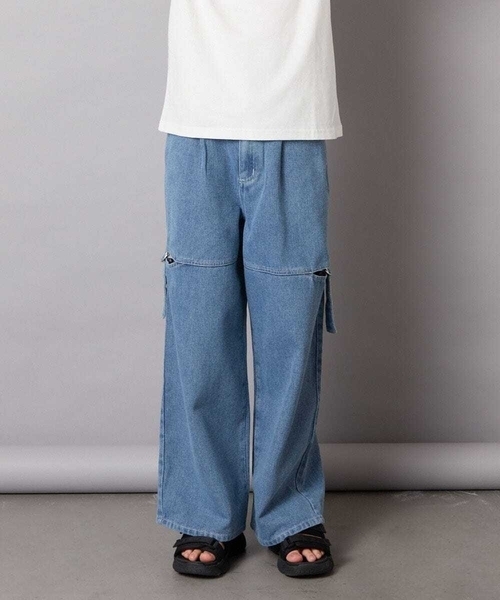 a.v.v（アーヴェヴェ）の「[130-160]サイドスリットデニム（デニムパンツ・キッズ・ブルー/チャコールグレー・130/140/150/160）」の9枚目の写真