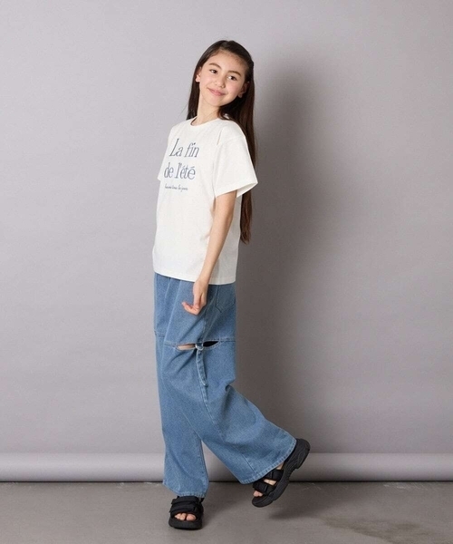 a.v.v（アーヴェヴェ）の「[130-160]サイドスリットデニム（デニムパンツ・キッズ・ブルー/チャコールグレー・130/140/150/160）」の10枚目の写真