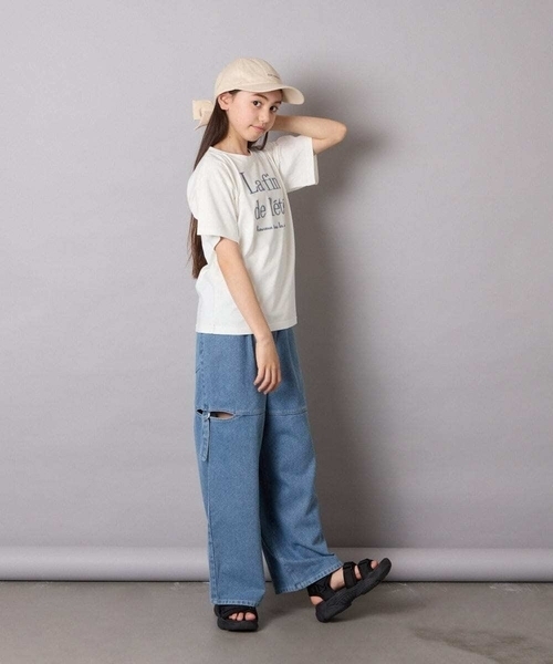 a.v.v（アーヴェヴェ）の「[130-160]サイドスリットデニム（デニムパンツ・キッズ・ブルー/チャコールグレー・130/140/150/160）」の18枚目の写真