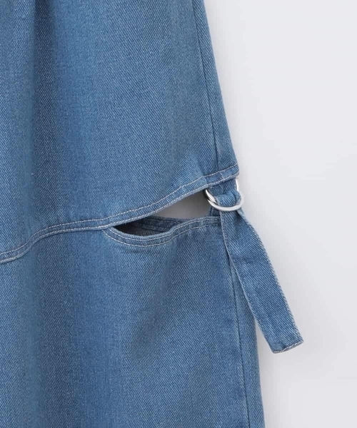 a.v.v（アーヴェヴェ）の「[130-160]サイドスリットデニム（デニムパンツ・キッズ・ブルー/チャコールグレー・130/140/150/160）」の4枚目の写真