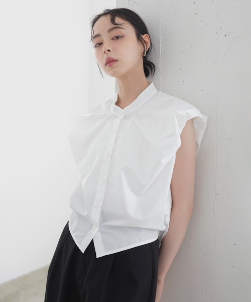 LIAN（リアン）の「バルーンショルダーブラウス（シャツ/ブラウス・レディース・ブラック/ストライプ/ピンク/ブルー/オフホワイト・FREE）」の21枚目の写真