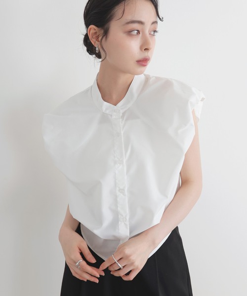 LIAN（リアン）の「バルーンショルダーブラウス（シャツ/ブラウス・レディース・ブラック/ストライプ/ピンク/ブルー/オフホワイト・FREE）」の22枚目の写真